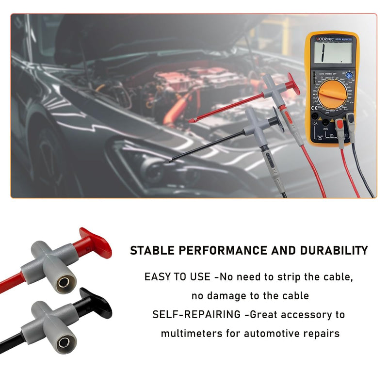 [Australia - AusPower] - 2 PCS Wire Piercing Probe, Puncture Probe Wire Tester for 4mm Banana Plug, Automotive Wire Piercing Test Clip for Multimeter Testing Tool, Repairing Car Accessories 