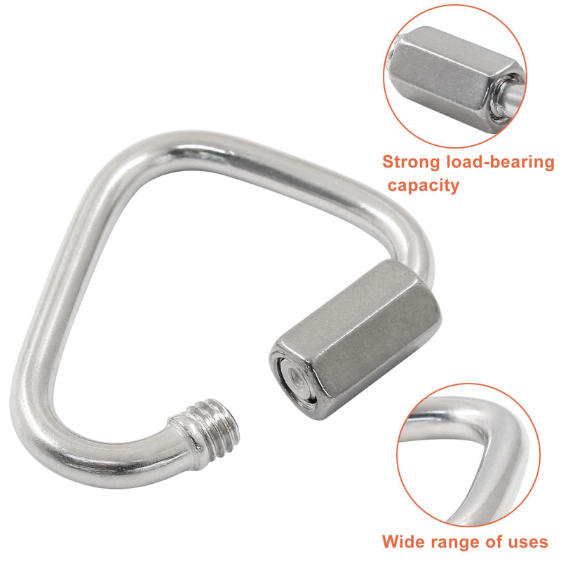 [Australia - AusPower] - M3.5 Delta Quick Links Triangle 1/8 Inch,6 Pcs 316 Stainless Steel Triangle Locking Quick Connector, Quick Link Chain Heavy Duty Chain Connector - 330lbs Capacity M3.5,6Pcs 