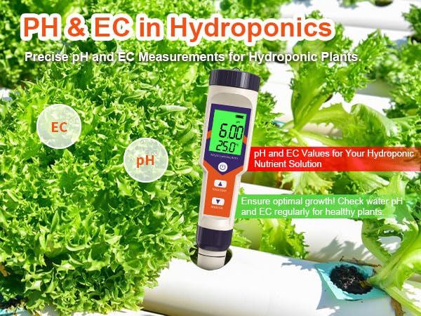 [Australia - AusPower] - Digital PH Water Tester, 5 in 1 PH/TDS/EC/Salt/Temp Meter, a Practical Portable Meter for Pool, Aquarium, Drinking Water, Shower& Kitchen Drinking Water for The Household 2025 upgraded 5-IN-1 pH meter 