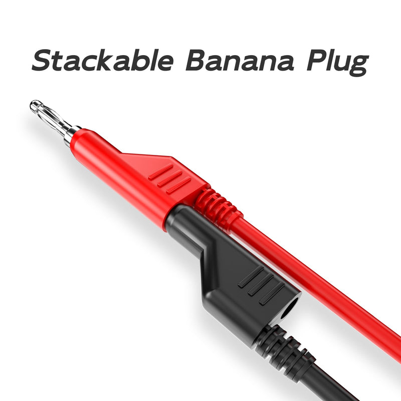 [Australia - AusPower] - Goupchn Banana to Hook Test Leads 10PCS 4mm Stackable Banana Plug to Test Hook Clips Flexible Testing Cable Wires 500V 5A for Multimeter Electrical Testing 10 Colors-3.3ft/1m 
