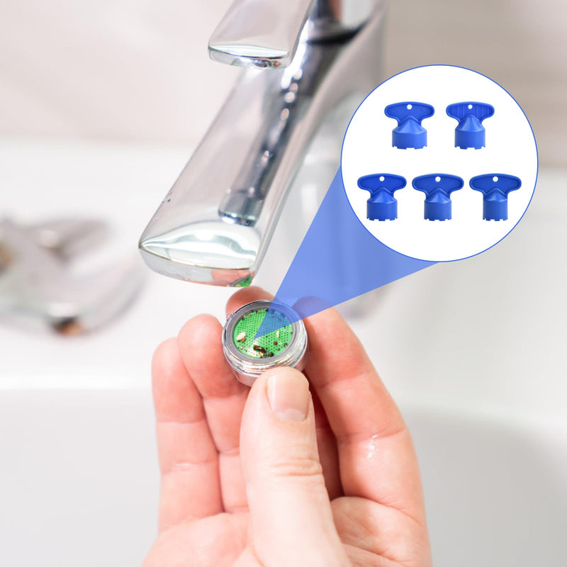 [Australia - AusPower] - Pack of 5 Tap Aerator Key, Tap Filter Key Disassembly Tool, Plastic Key Tool, Tap Key for Bathroom Kitchen Sink (M16.5/M18.5/M21.5/M22.5/M24) 