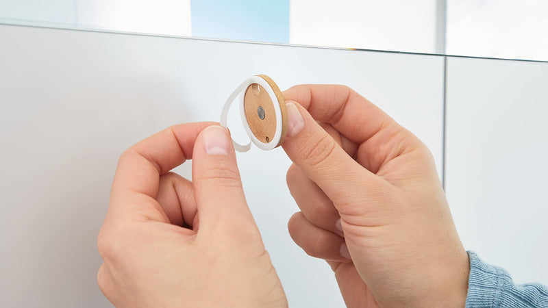 tesa Moon Bathroom Hook - No Drill Chromed Metal Self-Adhesive Hook for the Bathroom in Round Design - Stainless - Waterproof - Includes Removable Glue Solution