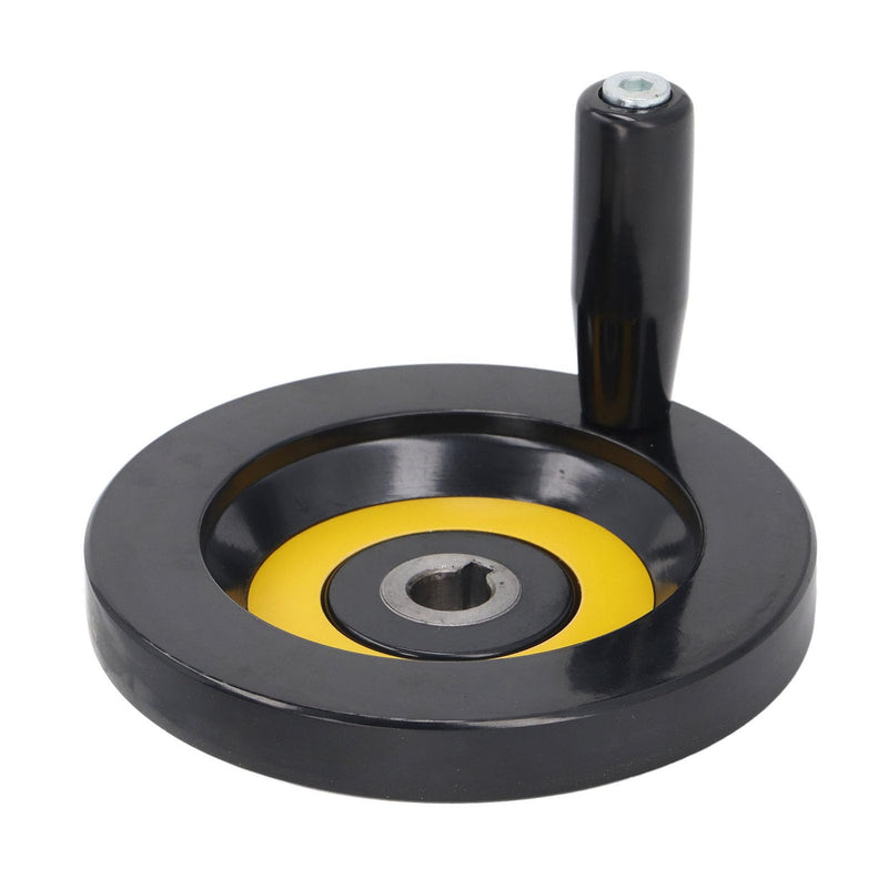 [Australia - AusPower] - Walfront Lathe Milling Handwheel Round Handwheel with Revolving Handle Hand Wheel Table Saw Handwheel 14mm Center Hole 125mm Outer Diameter 