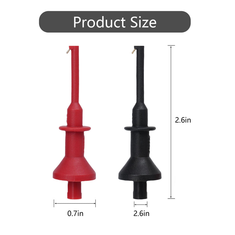[Australia - AusPower] - 2Pcs Test Hooks Clips, Multimeter Leads Hooks,Multimeter Test Lead Kit Mini Test Hook Clip for 2mm Plug Test Probe Electronic Testing IC Grabber 