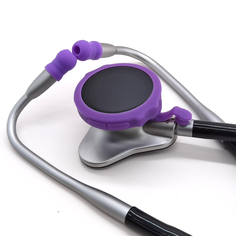 [Australia - AusPower] - 3 Pack Silicone Protective Cover and 6 Pack Ear Tips Replacement Accessories for EKO CORE 500™ Digital Stethoscope, Dustproof Plug Design Prevents Dust from Entering The Device's Interface (Purple) Lavender purple series 