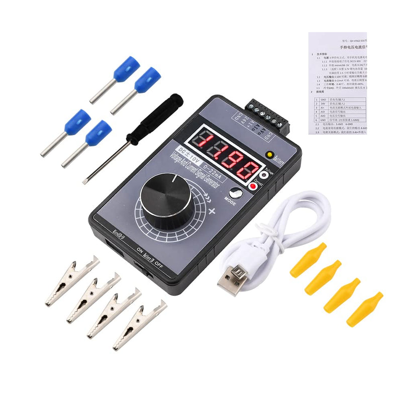 [Australia - AusPower] - Fasizi Handheld with High Precision, Positive and Negative, Voltage 0-10V 5V + Current 0-4-20mA Signal Generator Calibrator Analog Source 