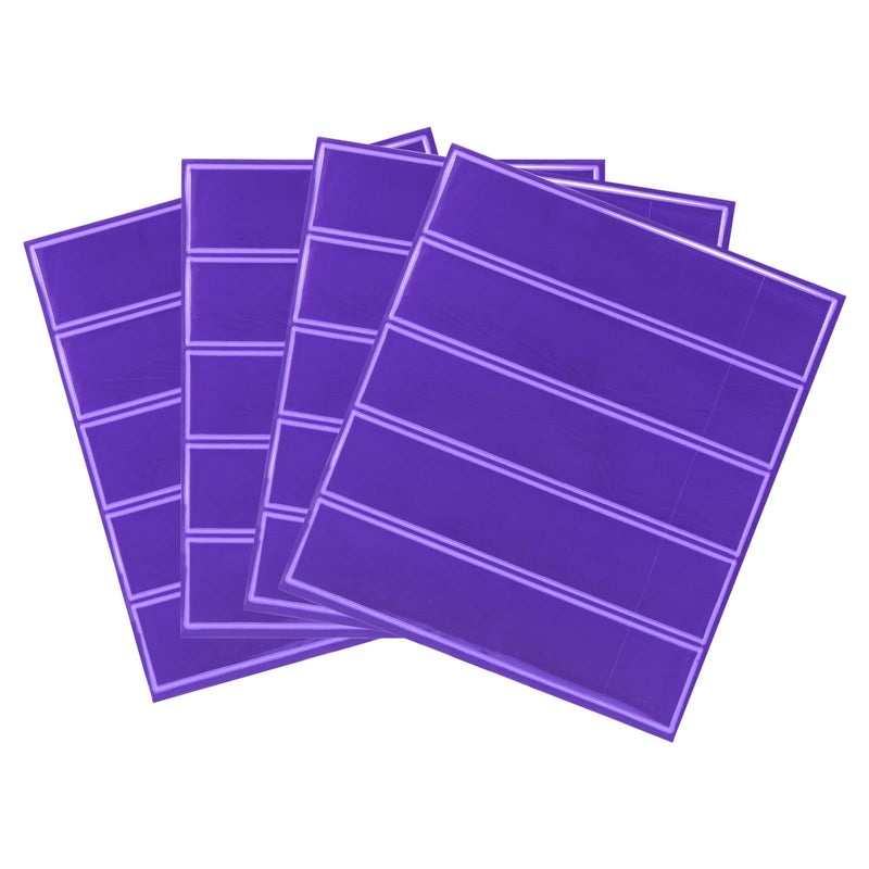 PATIKIL Reflective Stickers, 20 Pack 1 x 4.5" Waterproof Adhesive High Visibility Night Caution Warning Safety Tape Strips for Backpacks Bikes Helmets, Purple