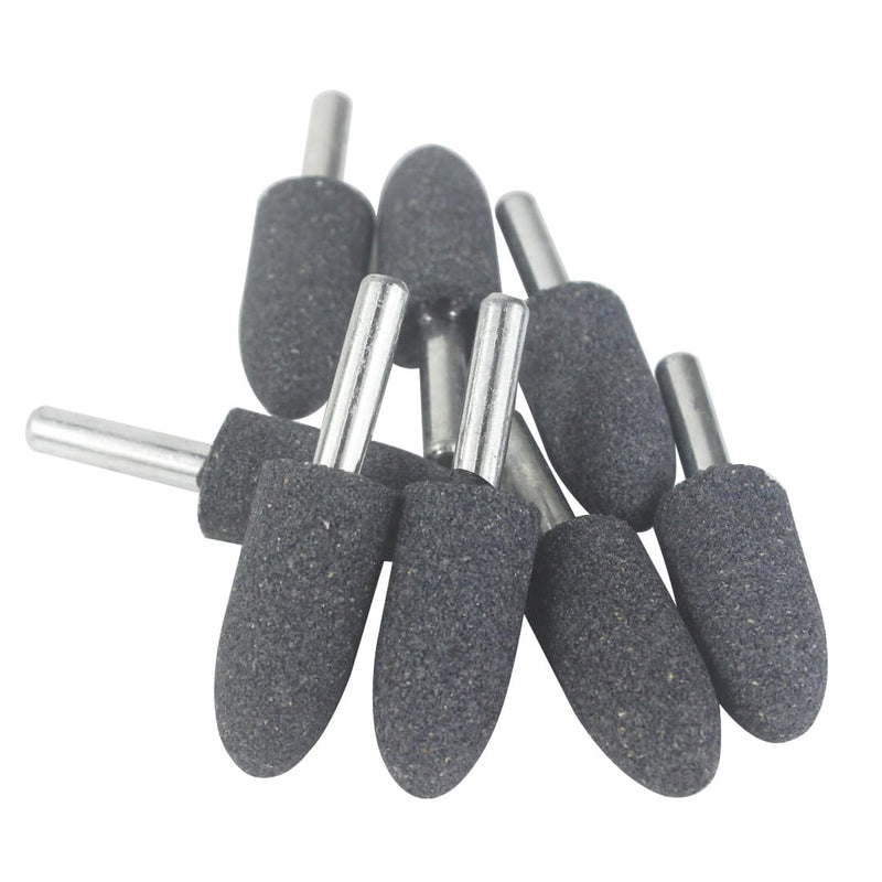 [Australia - AusPower] - Luo ke 16 mm Cone Shape Grinding Stone - 1/4" Shank Aluminum Oxide Mounted Grinding Stones Sharpening Bits for Rotary Tools Drill (Pack of 8) 16mm grinding cone 