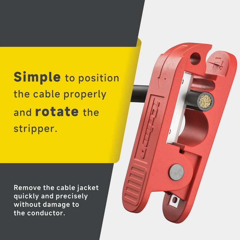 [Australia - AusPower] - iCrimp Round Cable Stripper for AWG 12 to 4/0, Adjustable Cable Jacket Stripper,Wire Stripping Tool with 2 Spare Blade 