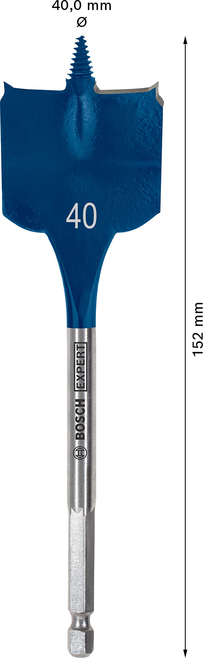 [Australia - AusPower] - Bosch Professional 1 x Expert SelfCut Speed Flat Milling Drill Bit for Softwood, Coarse Chipboard, Diameter 40.00 mm, Accessories Hammer Drill) 40 x 152 mm Length: 152 mm 