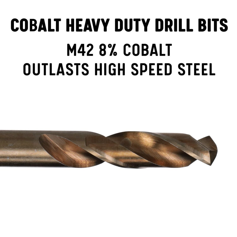 Drill America - D/ASTCO5/8 5/8" Cobalt Heavy Duty Split Point Stub Drill Bit, D/ASTCO Series 5/8"