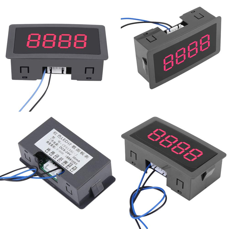 [Australia - AusPower] - FTVOGUE Auto Digital Counter DC LED Digital Display 4 Digit 0-9999 Up/Down Plus/Minus Panel Counter Meter with Cable(Red) 