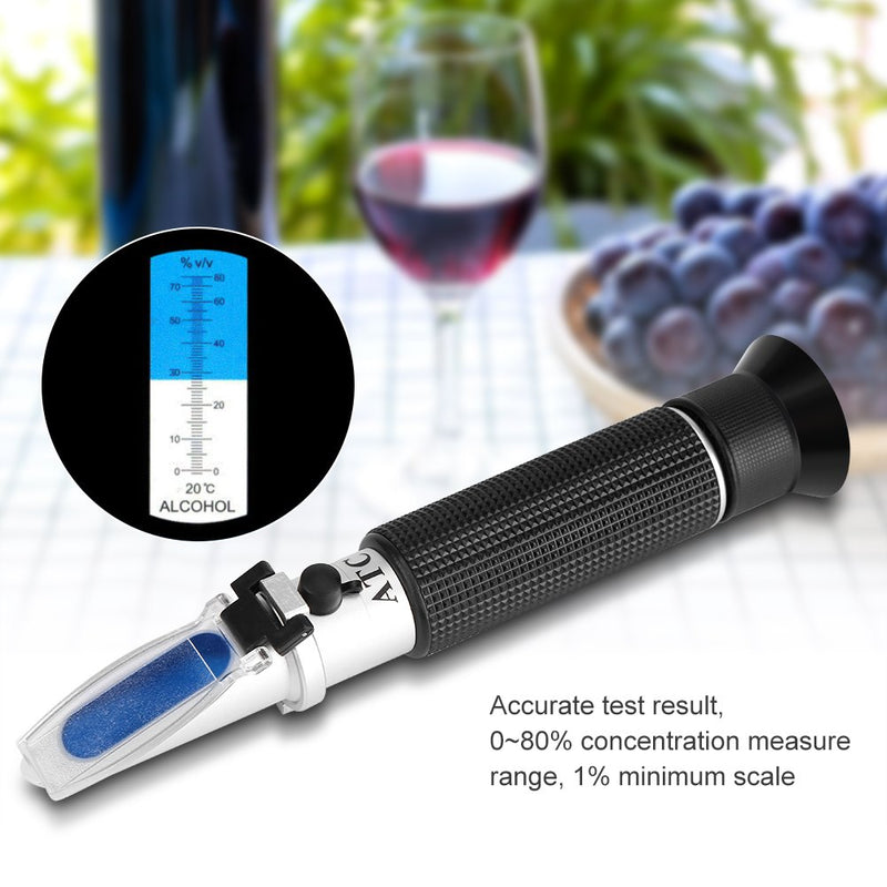 [Australia - AusPower] - Refractometer,Alcohol Tester,Hydrometer Alcohol,Handheld Wine Tester Meter Measure Instrument,Wine Refractometer Alcohol 0-80% Test Refractometer 