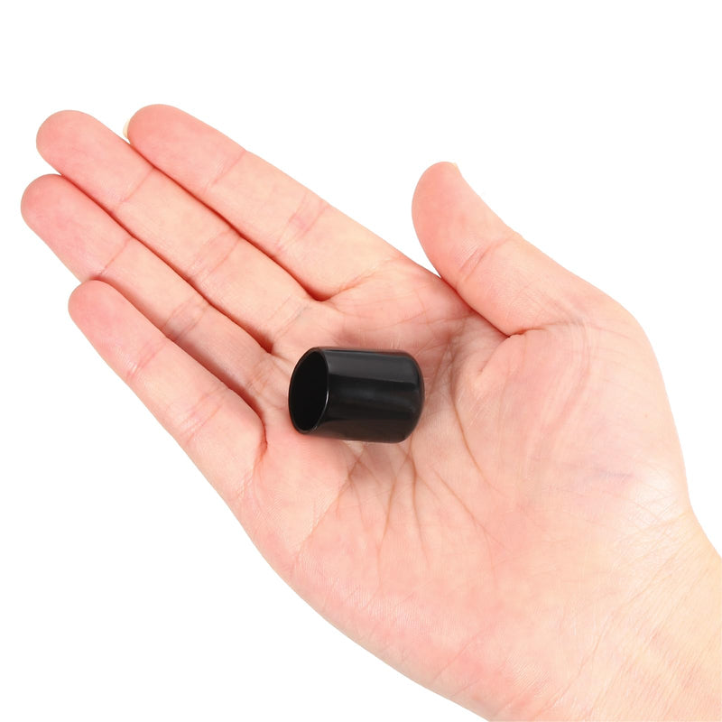 [Australia - AusPower] - PATIKIL 5/8" ID Round Rubber End Caps, 12 Pcs Rubber Bolt Covers Caps PVC Rubber Screw Covers Flexible Screw Thread Protector Caps for Metal Tube Rod Bolt, Black 
