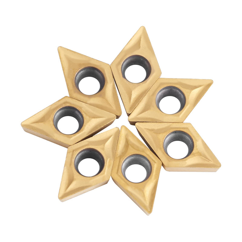 [Australia - AusPower] - Akozon CNC Carbide Tip Inserts Pack of 10 Solid Carbide Reversible Blade Cutting Tool DCMT070204 US735 DCMT51.51 