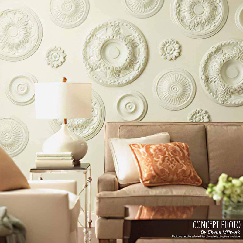 Ekena Millwork CM18GAWHF Granada Ceiling Medallion fits Canopies up to 6 5/8, Witch Hazel Witch Hazel (Flat Finish)