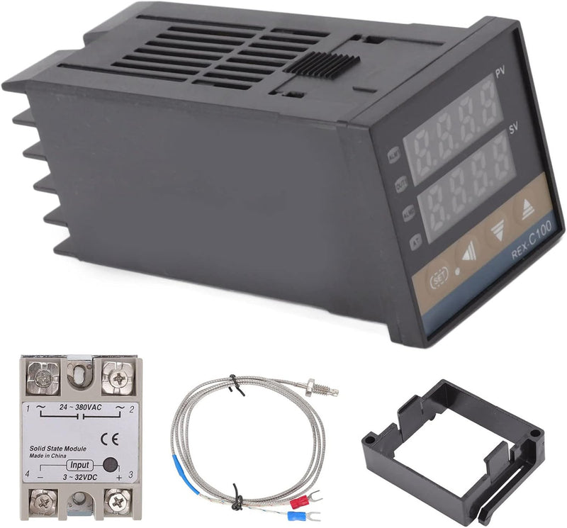 [Australia - AusPower] - Universal PID Temperature Controller with Solid State Relay & Temperature Probe (2 Alarms) 