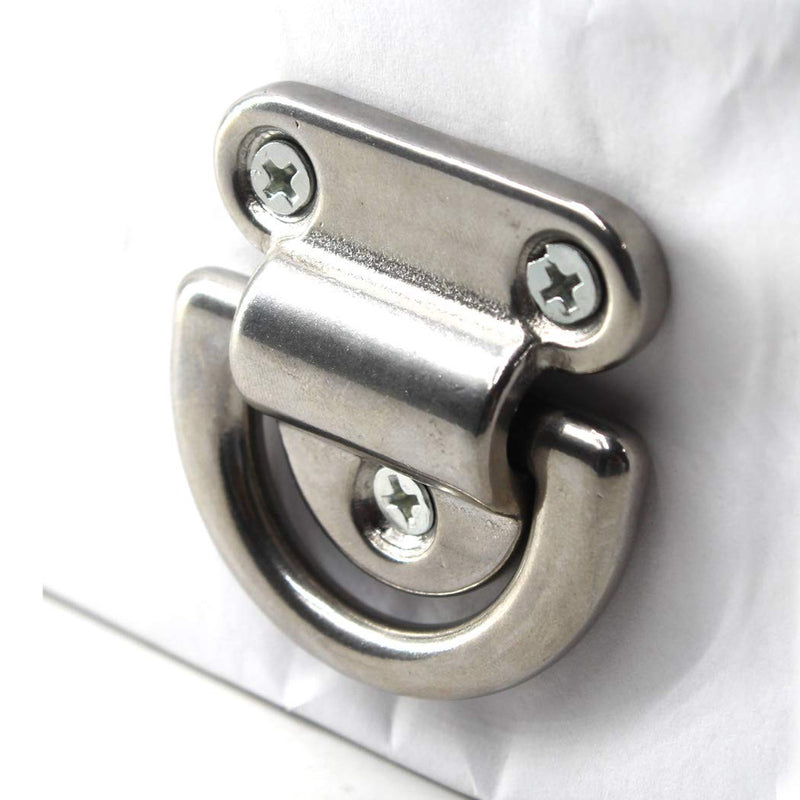 Flomore Folding Pad Eye 316 Stainless Steel Lashing Ring Heavy Duty D Ring Tie Down Anchor 10mm