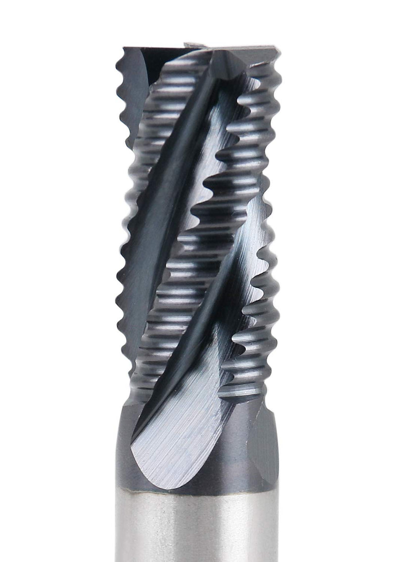 [Australia - AusPower] - Accusize Industrial Tools Standard Tooth M42 8% Cobalt TiAlN Roughing End Mill, 3/8" Diameter, 3/8" Shank Diameter, 3/4" Flute Length, 1102-0038 1 3/8" Dia, 3/8" Shk Dia, 3/4" Flt Length 