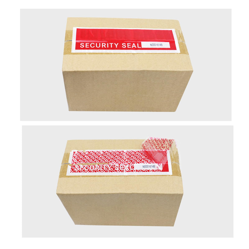 BOMEI PACK Transfer Tamper Evident Security Tape,Tamper Proof Packing Tape,Transfer Tamper Resistant Void Tapes Red for Evidence Box, Envelope, Shipment (Pre-Cut) Pre-cut