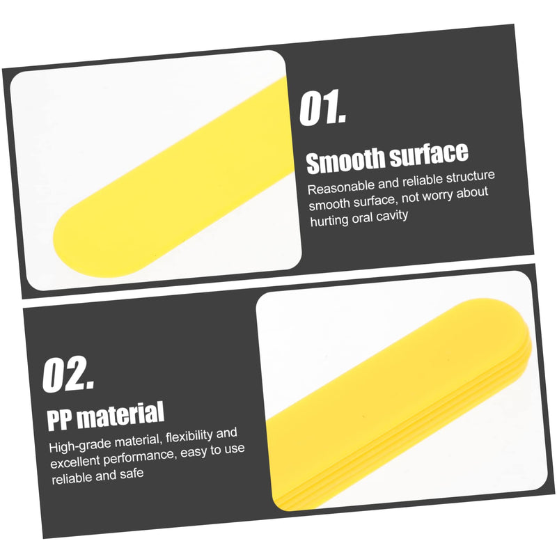[Australia - AusPower] - 25pcs Spatula Stir Sticks for Resin Throat Inspection Plastic Clinic Plastic Scraper Stirring Pp Lower Device 14.5X1.8CM Yellow 