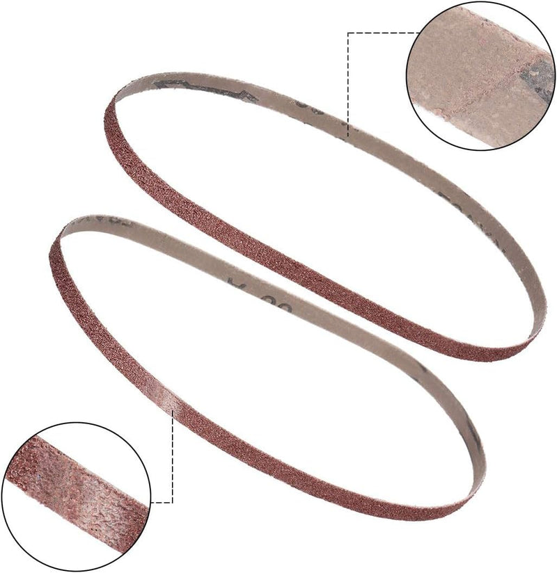 [Australia - AusPower] - 3/8 x 21 Inch Sanding Belt for Finishing Metal Drywall Polishing Sharpening 60 Grit 10pcs 