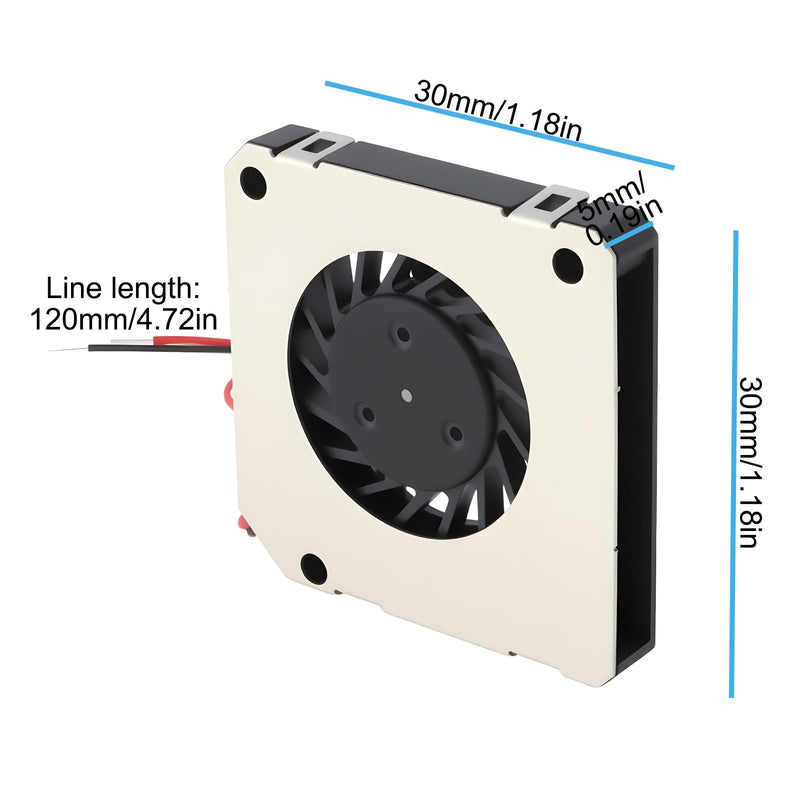 The Lord of the Tools RFB3004 3x3x0.5cm Industrial Miniature DC Turbo Fan Compatible with Beauty Appliances (Pack of 2)