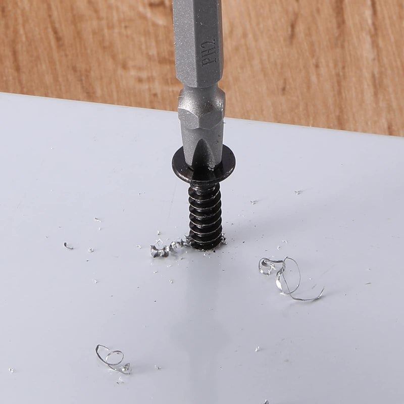 [Australia - AusPower] - #6 x 5/8" Sheet Metal Screws 100Pcs 410 Stainless Steel Flat Head Fast Self Tapping Screws Black Oxide by SG TZH #6 x 5/8" 
