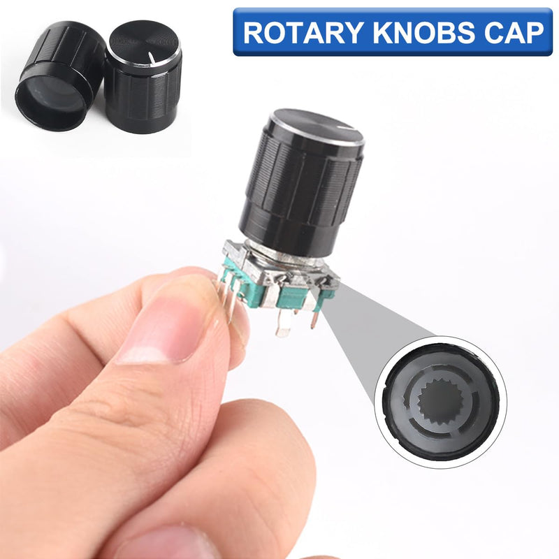 [Australia - AusPower] - EC11 Rotary Encoder, 360 Degree Rotary Encoder Code Switch 20mm,Digital Potentiometer Push Button 5 Pins,with Knob Cap for Electronics Projects - 12Pcs 