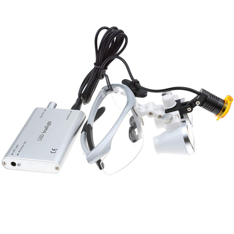 [Australia - AusPower] - Surgical Binocular Loupes Optical Glass Loupe 3.5x420mm with LED Head Light Lamp 