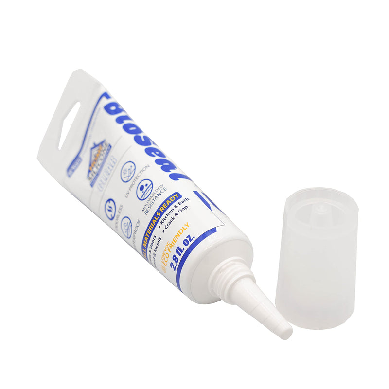 [Australia - AusPower] - Clear Home BioSeal 100% Silicone Sealant Caulk Home, Waterproof and No Odor 2.8oz Tube- Clear 