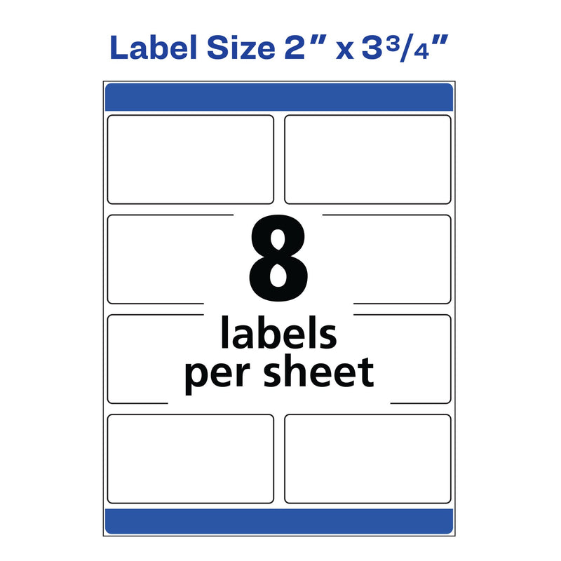 Avery Print-to-the-Edge Printable Shipping Labels, 2" x 3.75", Matte White, Sure Feed Technology, Laser & Inkjet Compatible, 200 Blank Labels, Great for Mailing, Branding, and More (6873) 2" x 3-3/4" 1