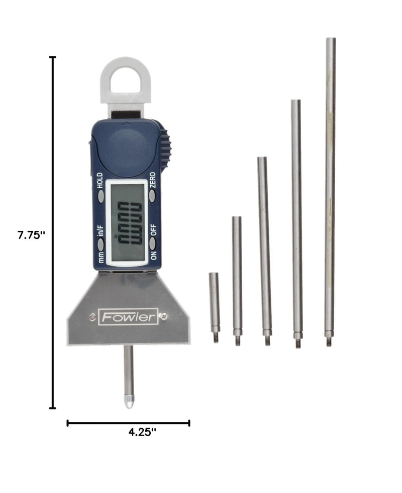 Fowler 54-225-555-0 Xtra-Value Electronic Depth Gage with 0-16"/406mm Measuring Range