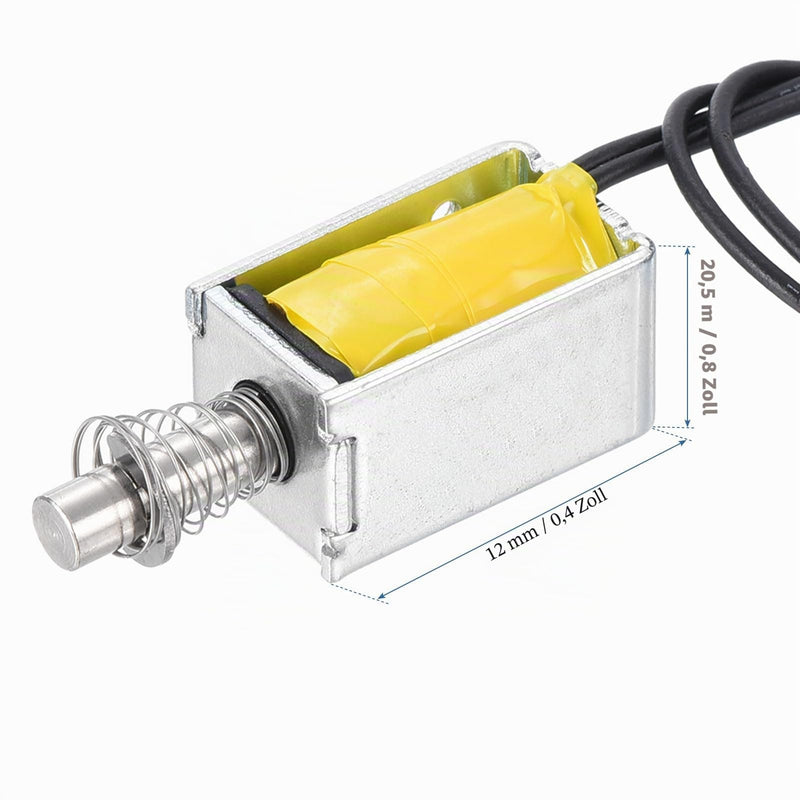 QUARKZMAN Solenoid Electromagnet DC 3V 0.5A Silver Tone Black Pack of 1 | Open Frame Push Pull Type for Vending Machines