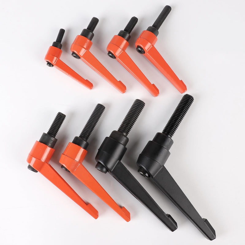 efuturetime 4pcs Clamping Lever M8 × 16mm Adjustable Male Thread Orange | Metal clamping handle, machine handles, clamping lever screw