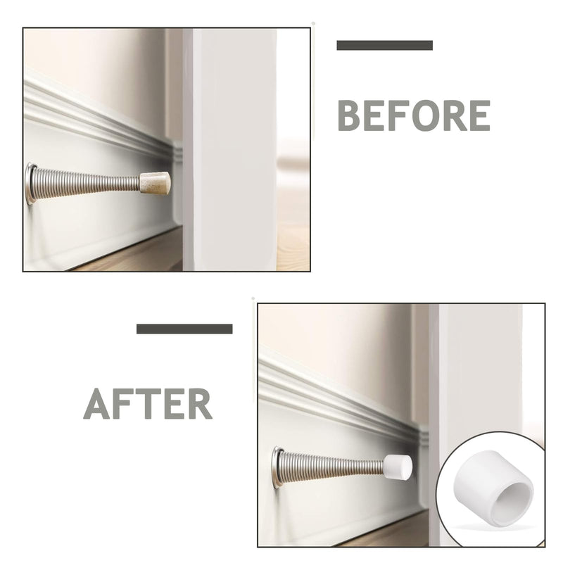 [Australia - AusPower] - 20PCS 0.39 Inch Door Stoppers Rubber Tip Replacement,Door Stop Bumper Tips, Door Stop Caps for Door Wall Protection ?White? White 