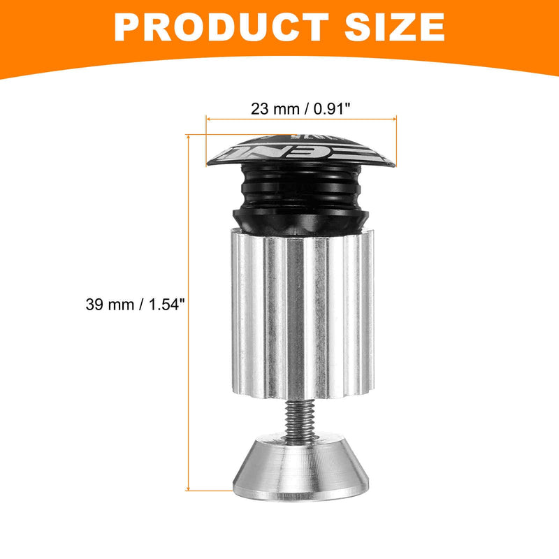 HARFINGTON 2 Pair Bike Handlebar End Plugs Aluminum Bar End Caps 18-20mm Adjustment Expanding Locking with Screw for MTB Road BMX Fixed Gear Bike, Black