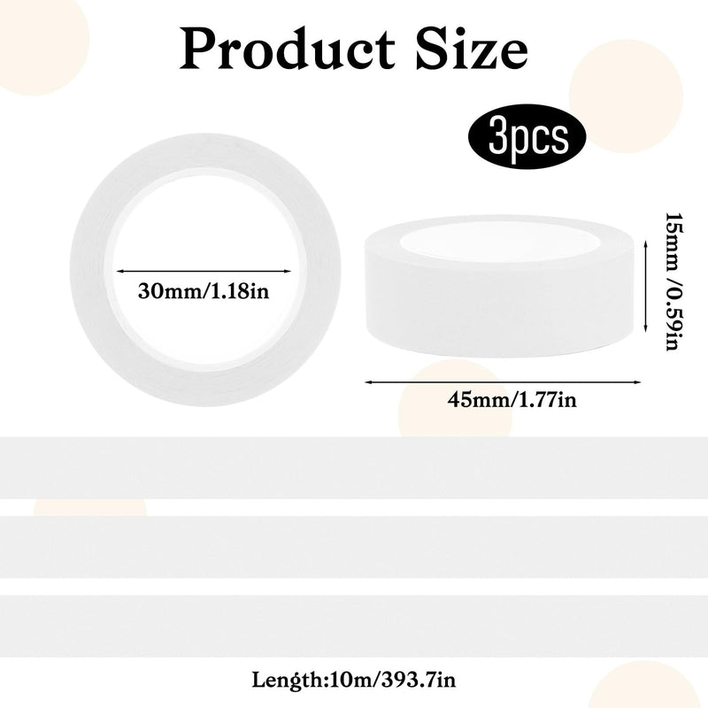 SynHHergyx 3 Rolls White Washi Tape Self-Adhesive Decorative Painters Tape 32 Feet x 0.6 Inch Washi Tapes Decorative Masking Tapes Duct Craft for Packaging Decor Journals Scrapbooks Planners DIY Gift