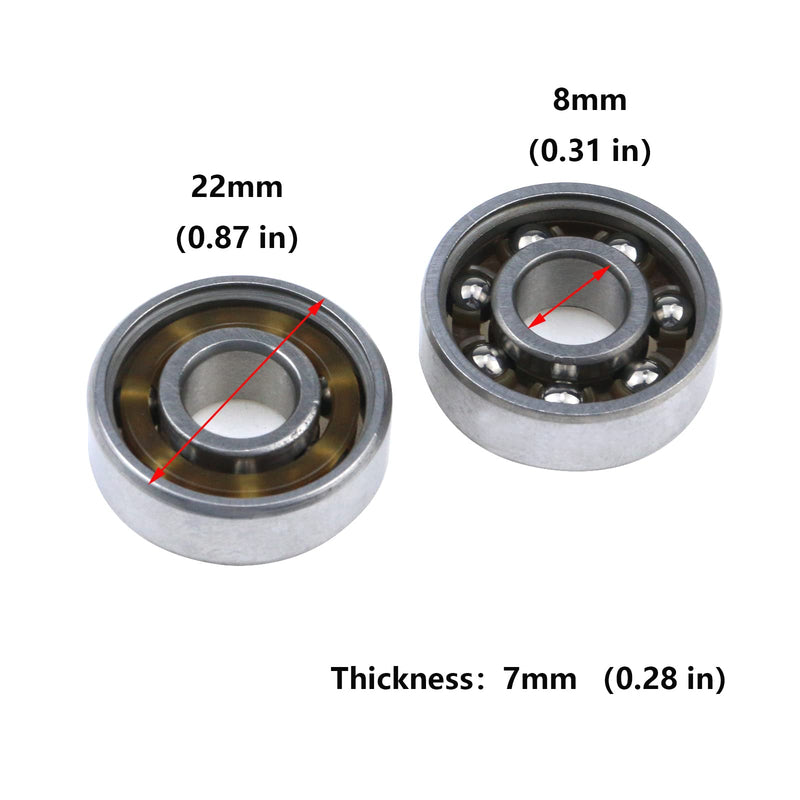 Antrader 10Pcs 608 Steel Ball Bearing 8mm x 22mm x 7mm High Precision Rating Fidget Spinner Bearing 8 x 22 x 7mm