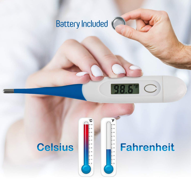 [Australia - AusPower] - Thermometer,Digital Medical Thermometer for Baby Children and Adult Termomer Fever Thermometer for Fever Accurate and Fast Readings Oral and Rectal Fever Indicator for Children Adults & Babies (1) 