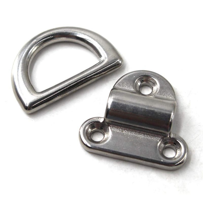 Flomore Folding Pad Eye 316 Stainless Steel Lashing Ring Heavy Duty D Ring Tie Down Anchor 10mm