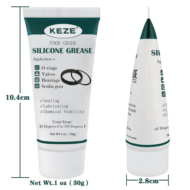 [Australia - AusPower] - Food Grade Silicone Grease for Plumber Faucet O Rings Lubricant 1 oz 2-Pack with Brush Silicone Grease 2-Pack 