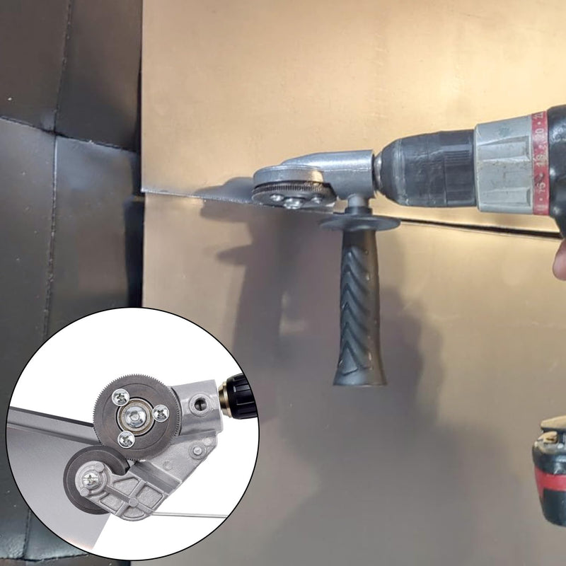 [Australia - AusPower] - Titanium Drill Nibbler Sheet Metal Cutting Tool, Drill Nibbler Sheet Metal Cutter Attachment Electric Drilling Shears Attachment for White Sheets Copper Iron Steel Aluminum Titanium alloy drill bit cutter+spare 