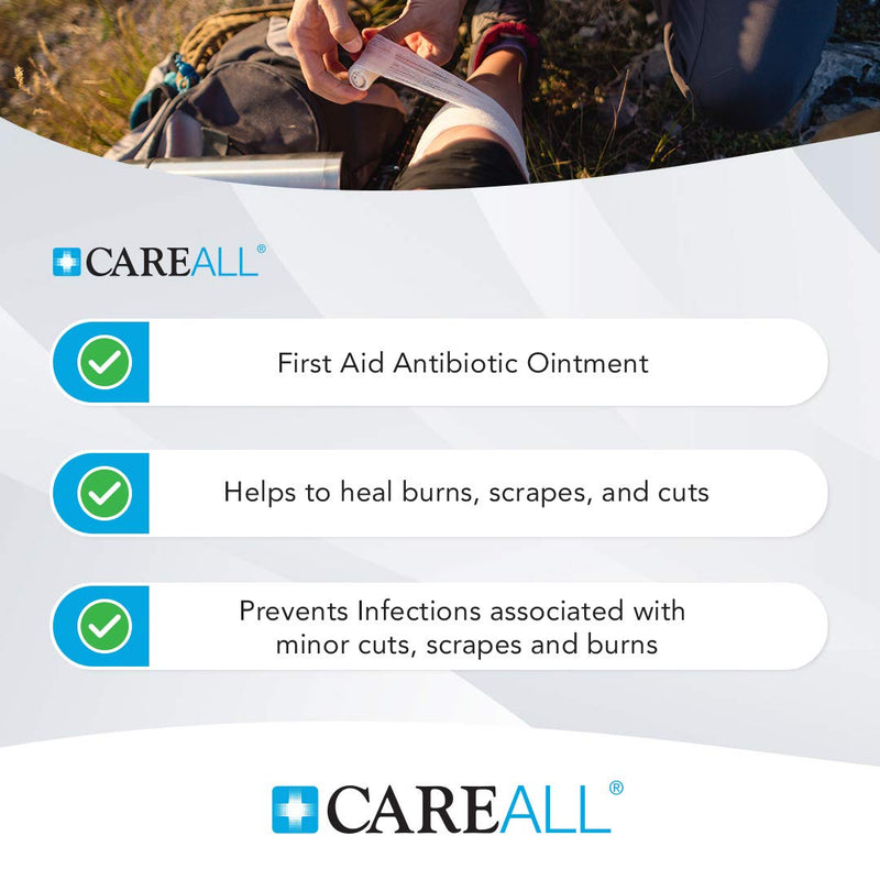 [Australia - AusPower] - CareAll Bacitracin Antibiotic Zinc Ointment 0.9gr Foil Packet (25 Pack). First Aid Ointment to Prevent and Heal Infections for Minor Cuts, Scrapes and Burns. 