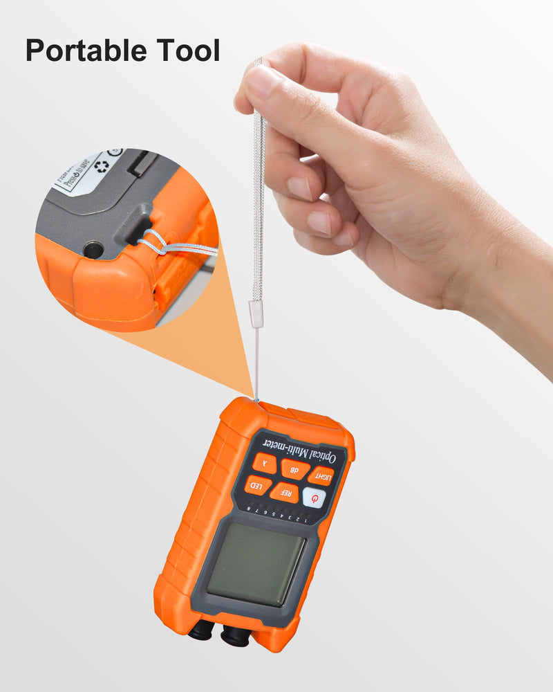 Optical Power Meter, Rechargeable OPM-VFL Fiber Optic Cable Tester, with 2mW Visual Fault Locator, Supporting RJ45 Testing, ST/FC/SC Universal Interface for Optical Measurement OPM-VFL-2