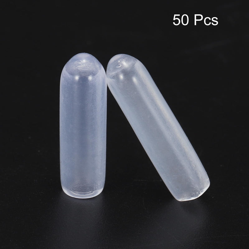 [Australia - AusPower] - uxcell 50pcs Rubber End Caps 3mm(1/8") ID Vinyl PVC Round Tube Bolt Cap Cover Screw Thread Protectors Clear 