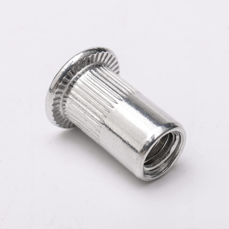 jiuwu 100 Pcs M5 5mm Flat Head Aluminum Rivet Nut Blind Insert Nut