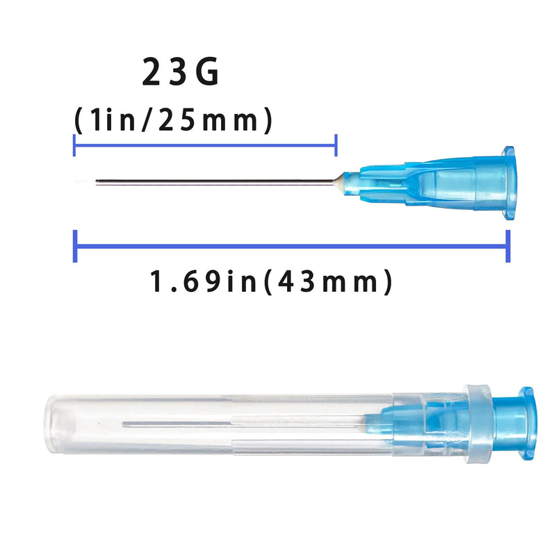 [Australia - AusPower] - 100Pack 23Ga 1 inch Needles Luer Lock Lab Dispensing Accessories for Measuring,Refilling Inks 23G 1 inch 