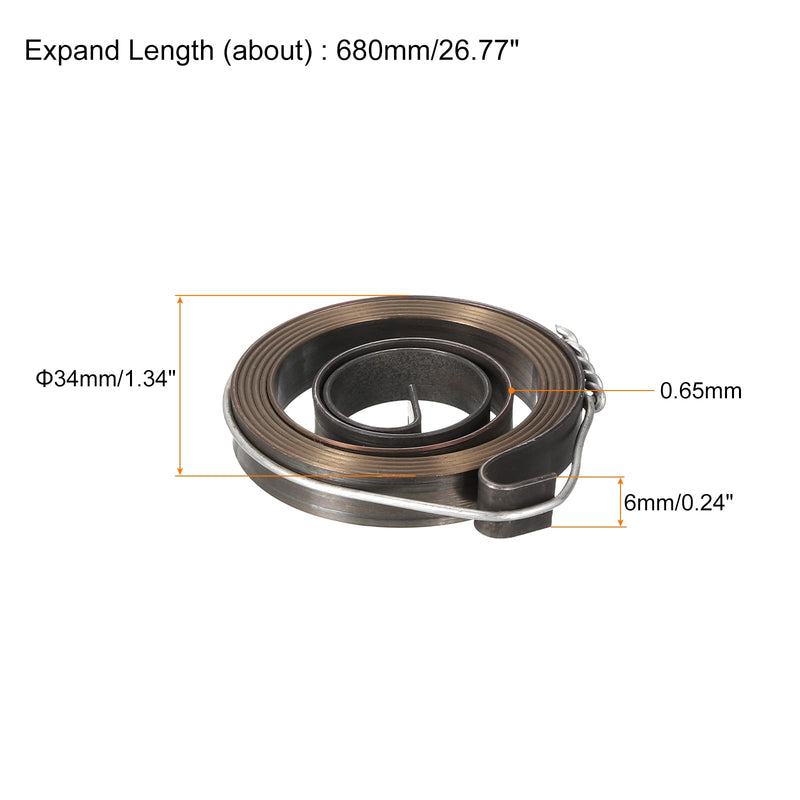 [Australia - AusPower] - uxcell Drill Press Spring Drill Press Quill Feed Return Coil Spring Assembly Spring Steel Chemical Blackening Finish 680mm Expand Long 34 x 6 x 0.65mm 3 Pcs 34 x 6 x 0.65mm - 680mm Long 