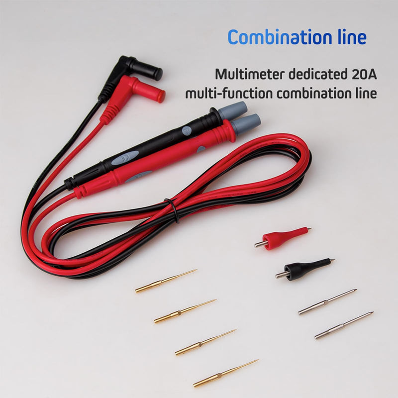 [Australia - AusPower] - 12Pcs Multimeter Test Leads Set CAT III 1000V 20A with Alligator Clips/Needle Probe and Replaceable Precision Probes, Professional Kit General Use for Digital Electrical Testing 12 